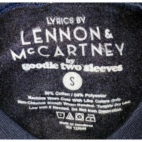 BEATLES ALL YOU NEED IS LOVE LYRICS - Blue Pullover Sweatshirt Unisex Size Small - Picture 5 of 6